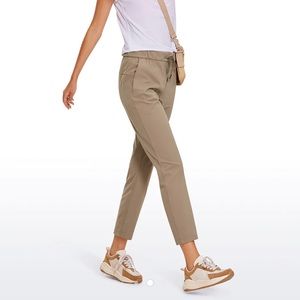 CRZ yoga Stretch Drawstring 7/8 Pants with Pockets 27 khaki
